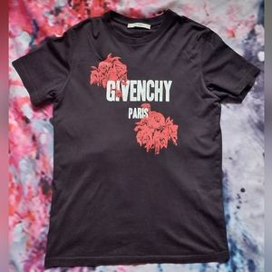 Givenchy Black T‑Shirt with Red Graphic Logo